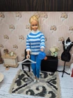 Vintage Barbie Clone Outfit - Sweater, Pants, Purse, Rubbery Shoes, Hanger
