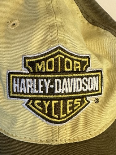 Cappello Harley Davidson Femme con cinturino posteriore verde giallo con gemme blu - Foto 2 di 8