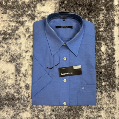 ETERNA Excellent Herren Kurzarm Hemd Shirt 40/M Black Line Blau NEU
