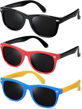Kids Polarized Sunglasses UV Protection for Ages 39 Flexible Rubber Shades
