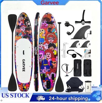 Inflatable Stand Up Paddle Board 10'6''   Wide Stable SUP Board with Electric & M