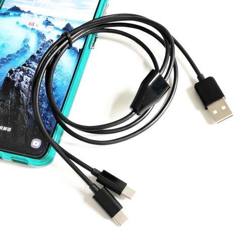 Cable USB C de 1 m 3 pies, cable de carga múltiple universal 2 en 1 tipo C carga rápida - Imagen 5 de 9