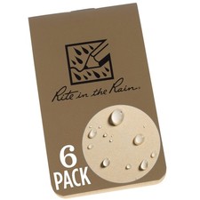 Rite in the Rain Weatherproof On The Go Wallet Notebook, 2" x 3.375", Tan Cov...