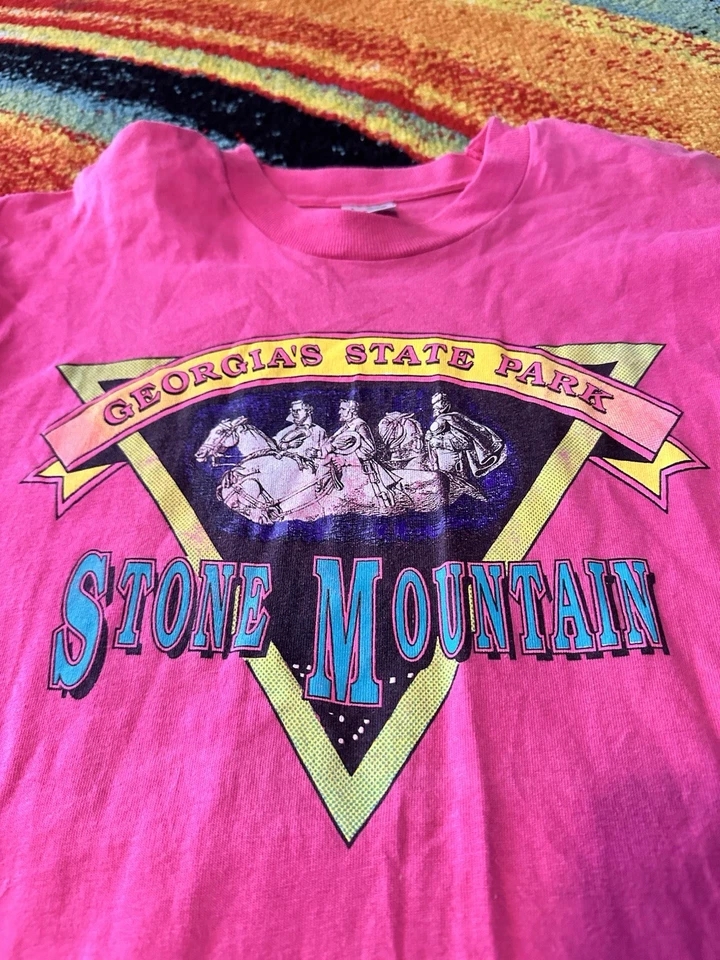 Vintage 80s Single Stitch Stone Mountain Georgia State Park Tee FOTL USA made - Image 2 of 4