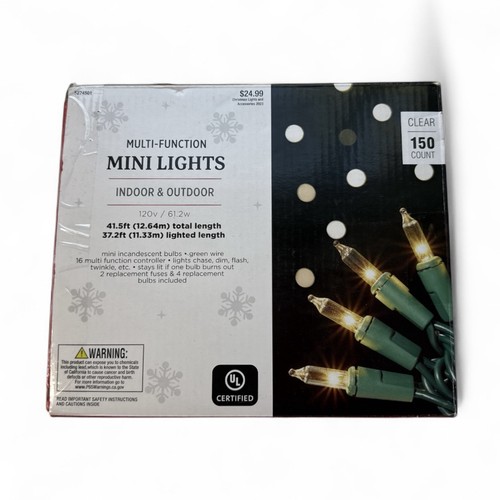 Multi Function Mini Lights Indoor And Outdoor 150 Count Christmas Lights 41.6ft - Picture 1 of 2