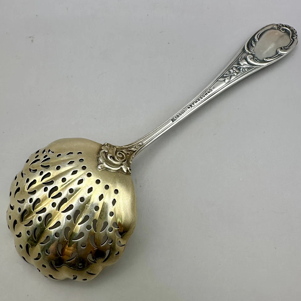 Wilkens Sugar Sifter Serving Spoon Pierced 800 Silver Rococo Pattern 427 C.1895 - Image 4 of 4
