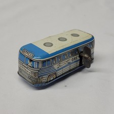 ORIGINAL 1950s TIN LITHO WIND UP GREYHOUND EXPRESS BUS toy NONFUNCTIONAL JAPAN