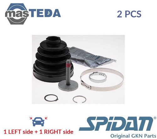36822 CV JOINT BOOT KIT PAIR TRANSMISSION SIDED FRONT RIGHT LEFT SPIDAN 2PCS NEW - Picture 1 of 6