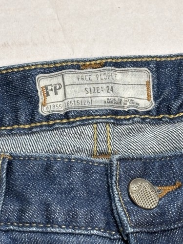 Free People Lace Patchwork Skinny Jeans Women’s 24x32 Distressed Boho Denim - Picture 5 of 9