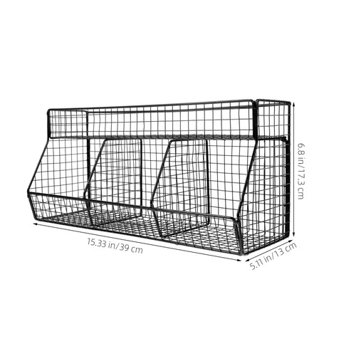 Kitchen Shelf Wall-mounted Storage Basket Hanging Vegetable Fruit Baskets - Afbeelding 10 van 12