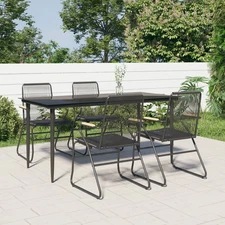  Garden Dining Set Black