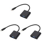 3 Count Usb to Type Adapter Pc Monitor Cable Type-c Vga Converter