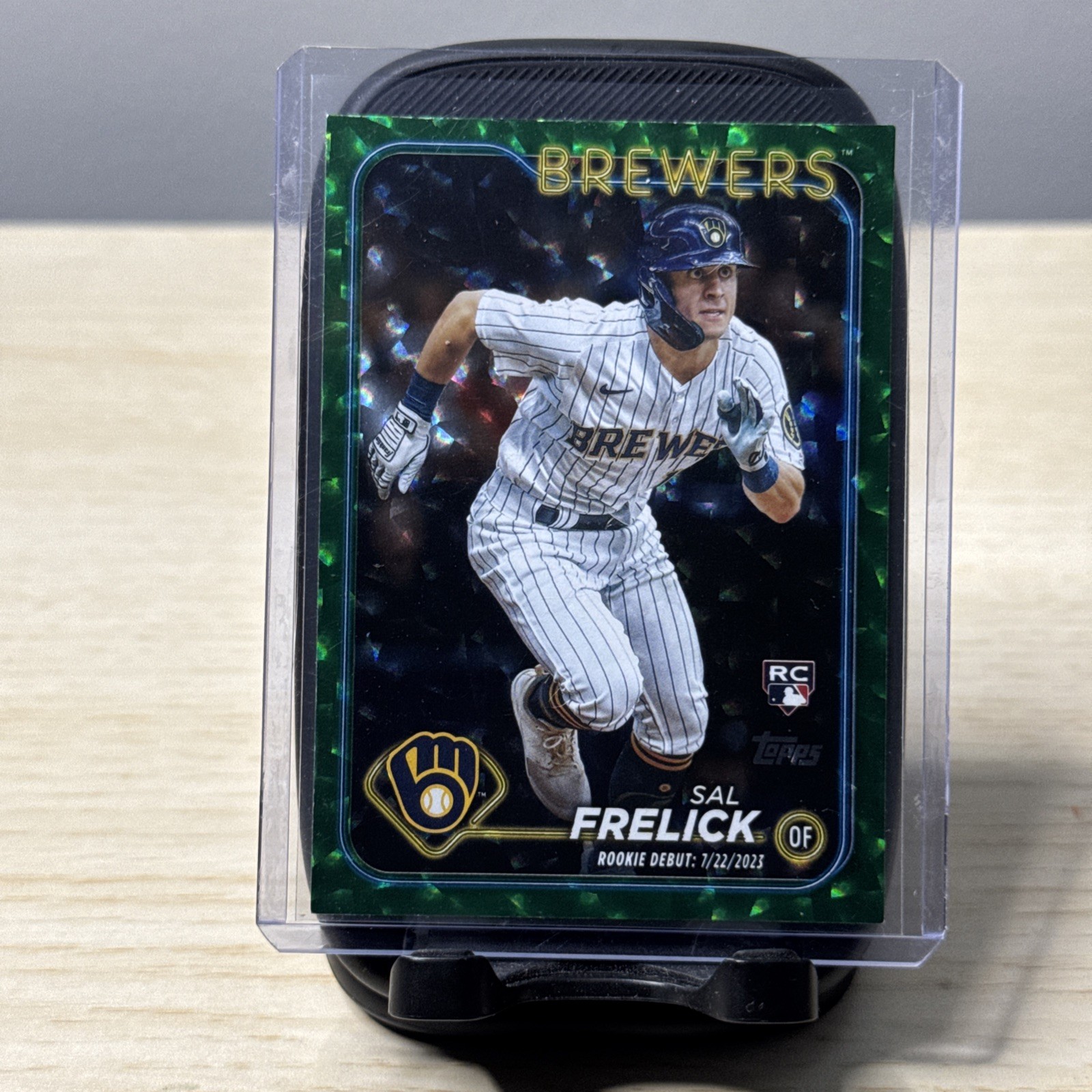 Sal Frelick 2024 Topps Update US10 Rookie Debut Green Crackle Foil /499 Brewers