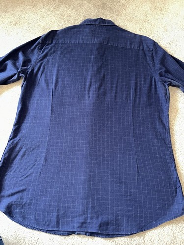 Hackett Men’s Long Sleeved Shirt Large Slim Fit Dark Blue - Picture 11 of 11