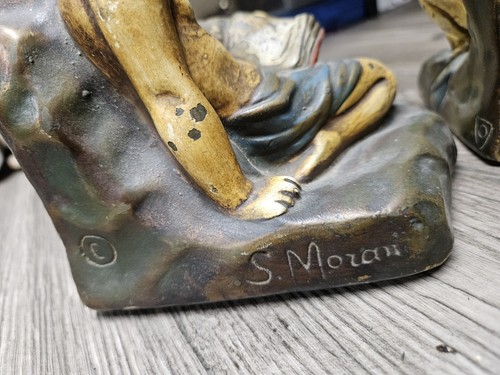 Armor Bronze Company Salvatore Morani New York Cherub Bookends Pair Vintage 6" - Picture 4 of 5