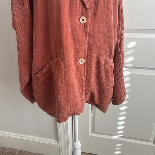 Staffelei Damen lässiger hauchdünner Baumwoll Oversize Blazer Cardigan Gr. L Essential - Bild 10 von 11