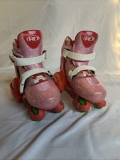 Roller Derby EZ-Roll Girl s Beginner 4-Wheel quad Skates adjustable Sizes 11-2