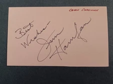 Jim Hanifan (d. 2020) Signed Index Card - Cardinals Coach, California, Argonauts