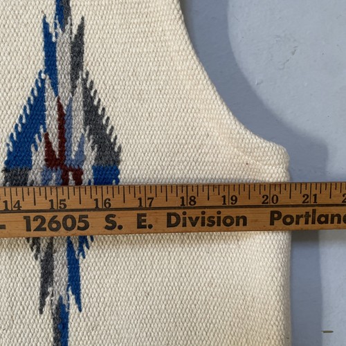 Vintage Ortegas Chimayo Hand Woven Wool Vest Pattern Native American Made USA 44 - Picture 3 of 11