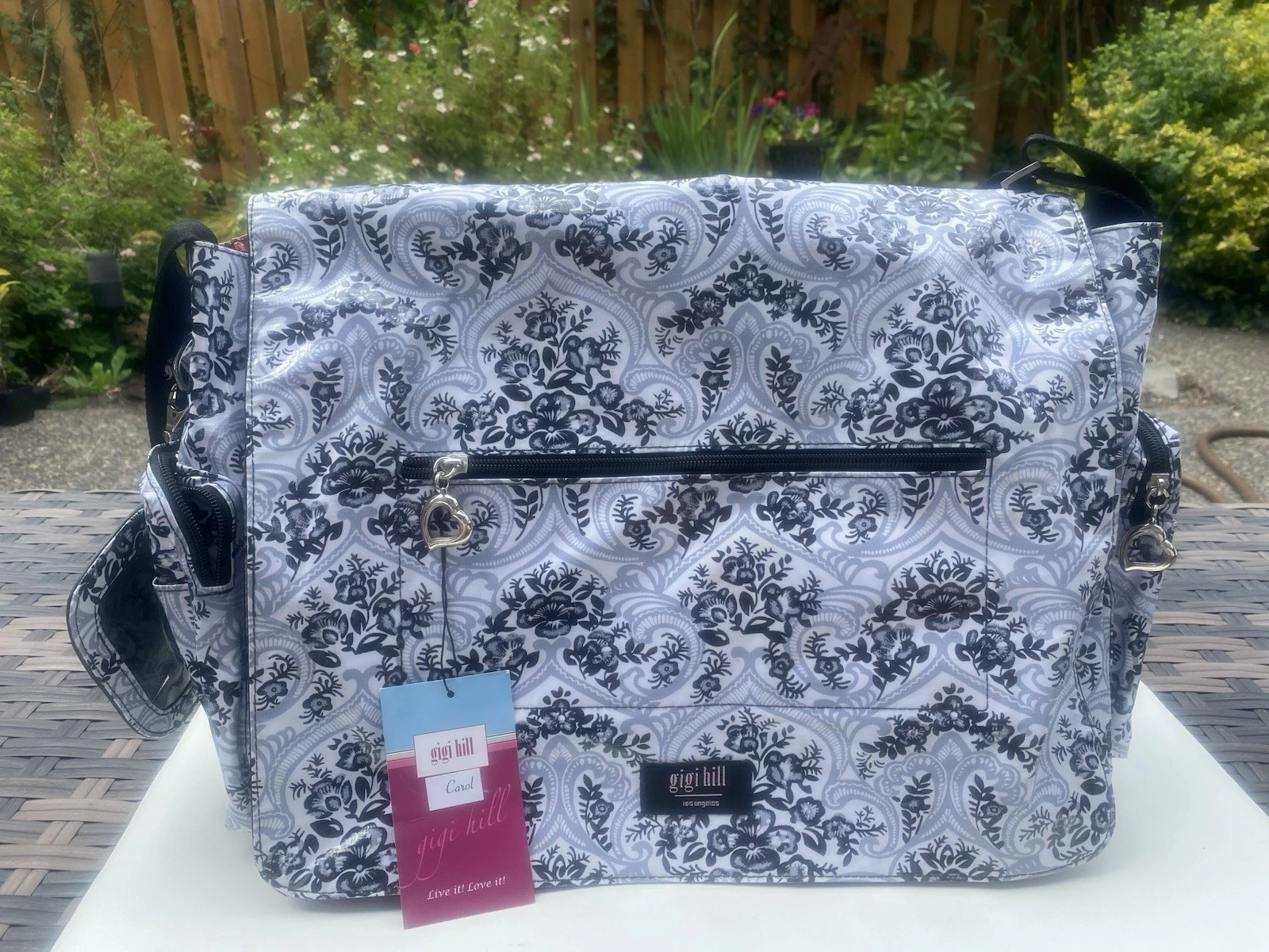 Gigi Hill Large Floral Print Diaper Bag Tote -w/ Changing Pad-Never Used-“Carol”