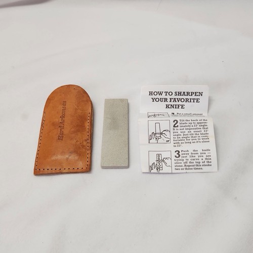 Hard Arkansas Sharpening Whetstone with Leather Pouch Honing Stone