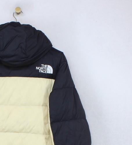North Face 550 Down Puffer Jacket Mens Size S Cream Hooded Full Zip Outdoor - Picture 12 of 14