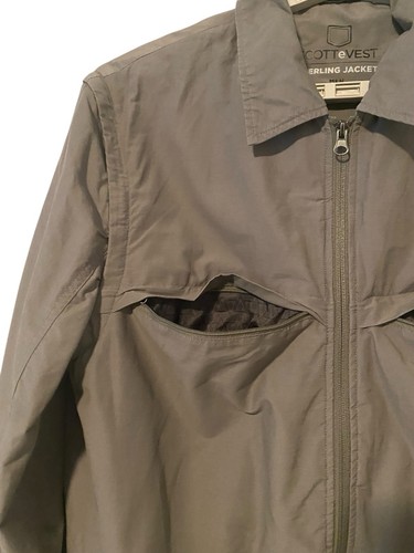 ScotteVest Sterling Jacket Mens Technology Enabled Removable Sleeves Gray Large - Picture 12 of 23
