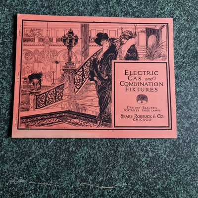 #ad Sears Electric amp; Gas Fixtures CATALOG circa 1900 lighting $39.95
