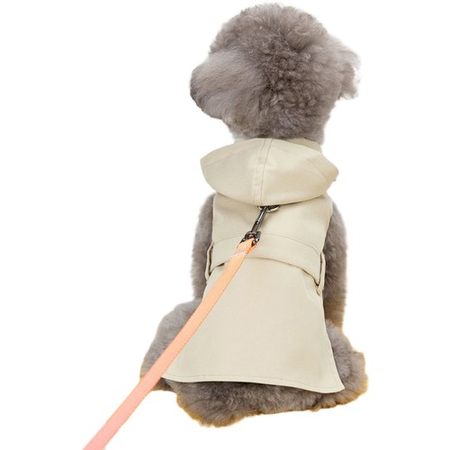 Sudadera con capucha de invierno para perros mascotas gabardina ligera chaqueta con botones delanteros - Imagen 5 de 11
