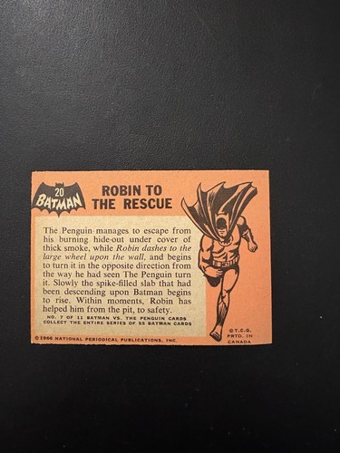 1966 OPC SET BREAK #20 BLACK BAT CARD PRINTED IN CANADA EX! - Picture 2 of 2