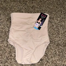 Flexees Maidenform Women's Shapewear Hi-Waist Brief Firm Control Latte Size M