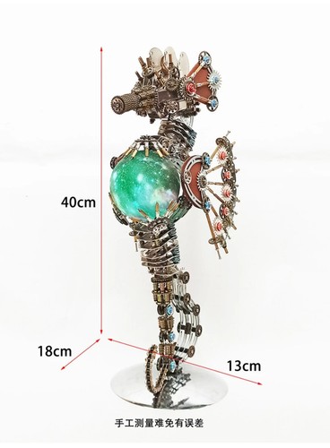 3D Metal Model Seahorse Colorful Lamp Assemble Jigsaw Model Kit DIY Building - Picture 3 of 5