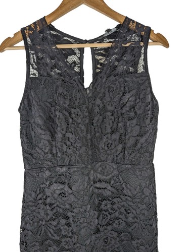 Next Black Lace Midi Dress, Bodycon Dress, Sleeveless, Pep Hem, Size UK 10 - Picture 2 of 9
