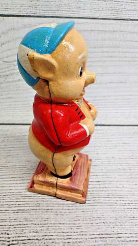 Vintage Porky Pig Cast Iron Coin Bank 7" Tall - 第 4/8 張圖片