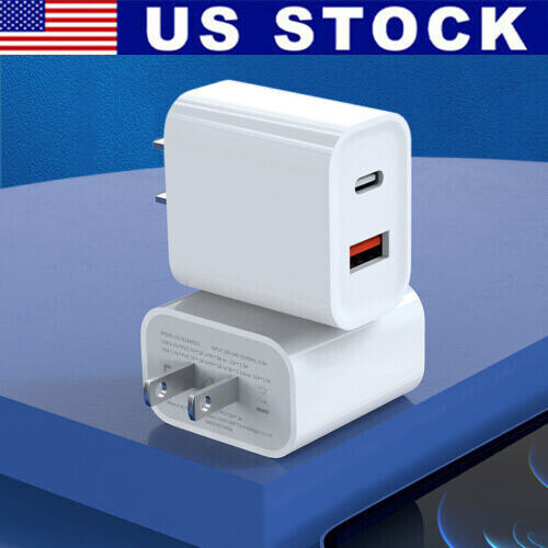 For iPhone 14 13 12 11 XR 8 20W Fast Charger Block USB Type C Wall Power Adapter - Picture 1 of 7