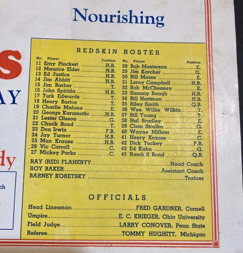 1938 All-Star Football Game Program College All-Americans vs. Redskins VG - Picture 4 of 5