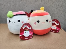 Squishmallows Valentine's Bundle 2024 Raisy and Shun 5" Stuffed Plush