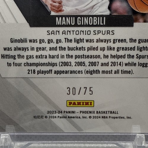 2023-24 Phoenix #49 Manu Ginobili Lava /75 SAN ANTONIO SPURS SSP - Picture 4 of 4