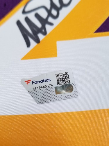 Magic Johnson Lakers Signed Purple Mitchell Ness Authentic Jersey Large Fanatics - Picture 3 of 9