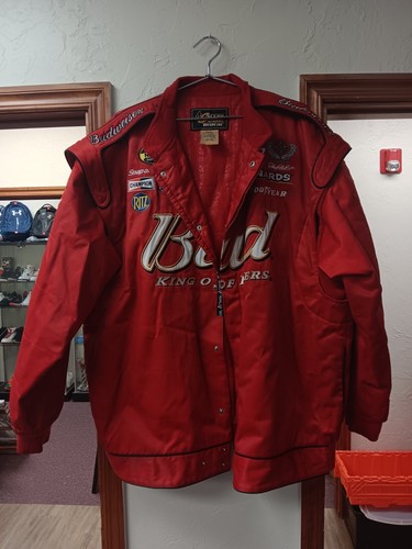Vintage Nascar Chase Authentics Dale Earnhart Jr Bud King Of Beers Jacket XXXL - Picture 1 of 4