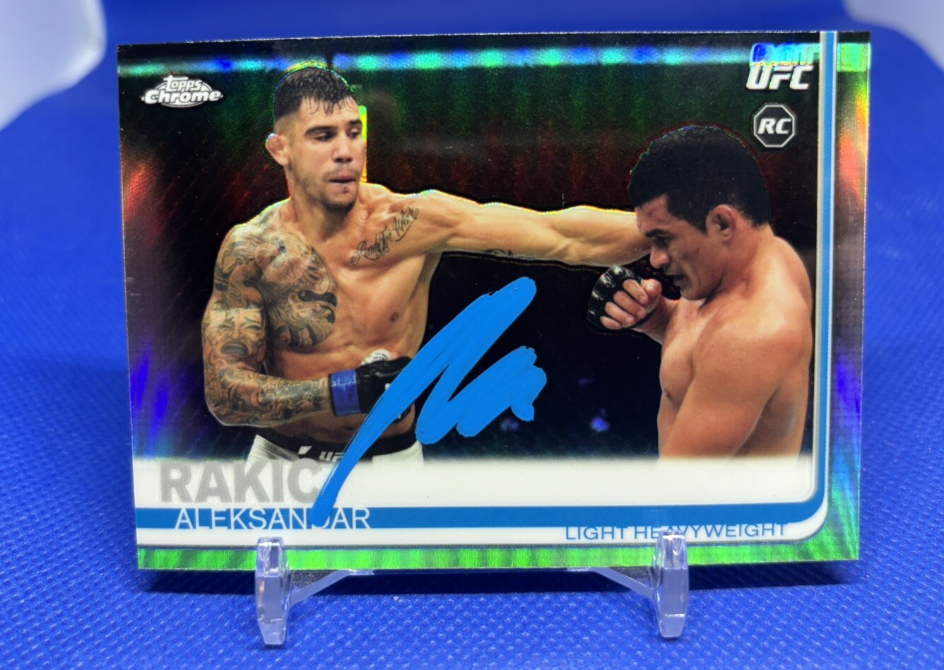2019 Topps UFC Chrome Aleksandar Rakic RC Rookie Card Refractor Signed Autograph
