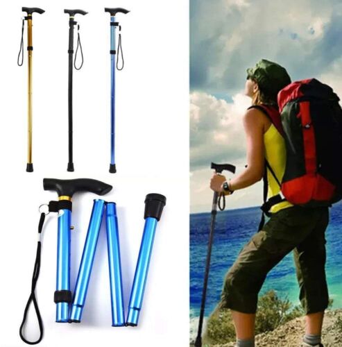 Cane Walking Stick Adjustable Folding walking Aluminum Collapsible Travel Hiking - Picture 4 of 10