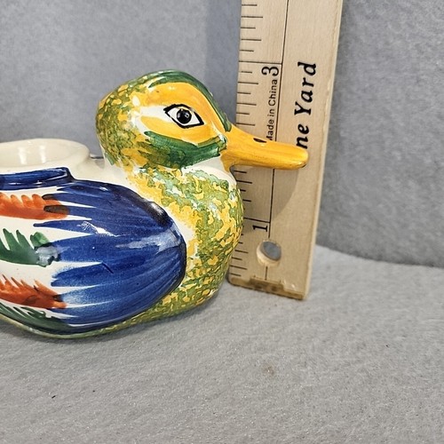 Antique Vintage Mallard Duck Inkwell From France Numbered 590 Rare Hand Painted - Picture 8 of 9