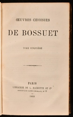 1868-1877 5Vol Oeuvres Choisies de Bossuet Leather Binding - Picture 3 of 11