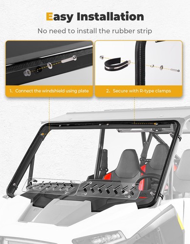 2 IN 1 Vented Front Windshield Window for 2024+ Polaris RZR XP 1000 / XP 4 1000 - Bild 7 von 12