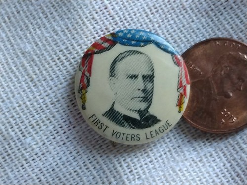 Circa 1900 WILLIAM MCKINLEY First Voters League  7/8" pin button president nice! - Picture 1 of 3