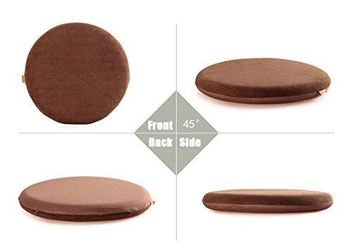 Memory Foam Seat Cushion Anti-Slip Soft Round Stool Cushion Chair 16 Inch Gray - Picture 5 of 7