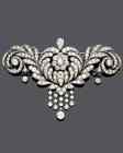 Brooch Pin 14K White Gold Plated Silver 2Ct Round Cut Real Moissanite Art Deco
