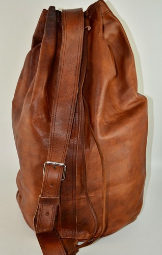 Bio Leder Kordelzug Eimer Seesack Rucksack Marokkanisch HANDGEFERTIGT - Bild 51 von 59