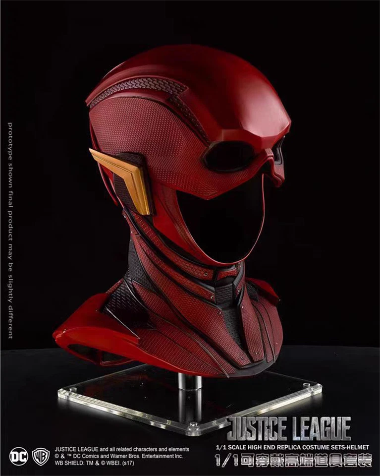 1:1 The Flash Batman DC Mask Hood Wearable Model Halloween Carnival Cosplay Mask - Image 2 of 4